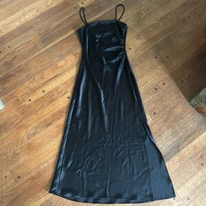 Elegant Black Satin Dress